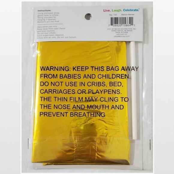 2 New Gold Balloon Pet Party Banner Set of 2 - Picture 6 of 10